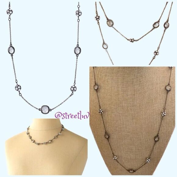 Stella & Dot Chelsea Hematite Pave Necklace - Picture 5 of 11